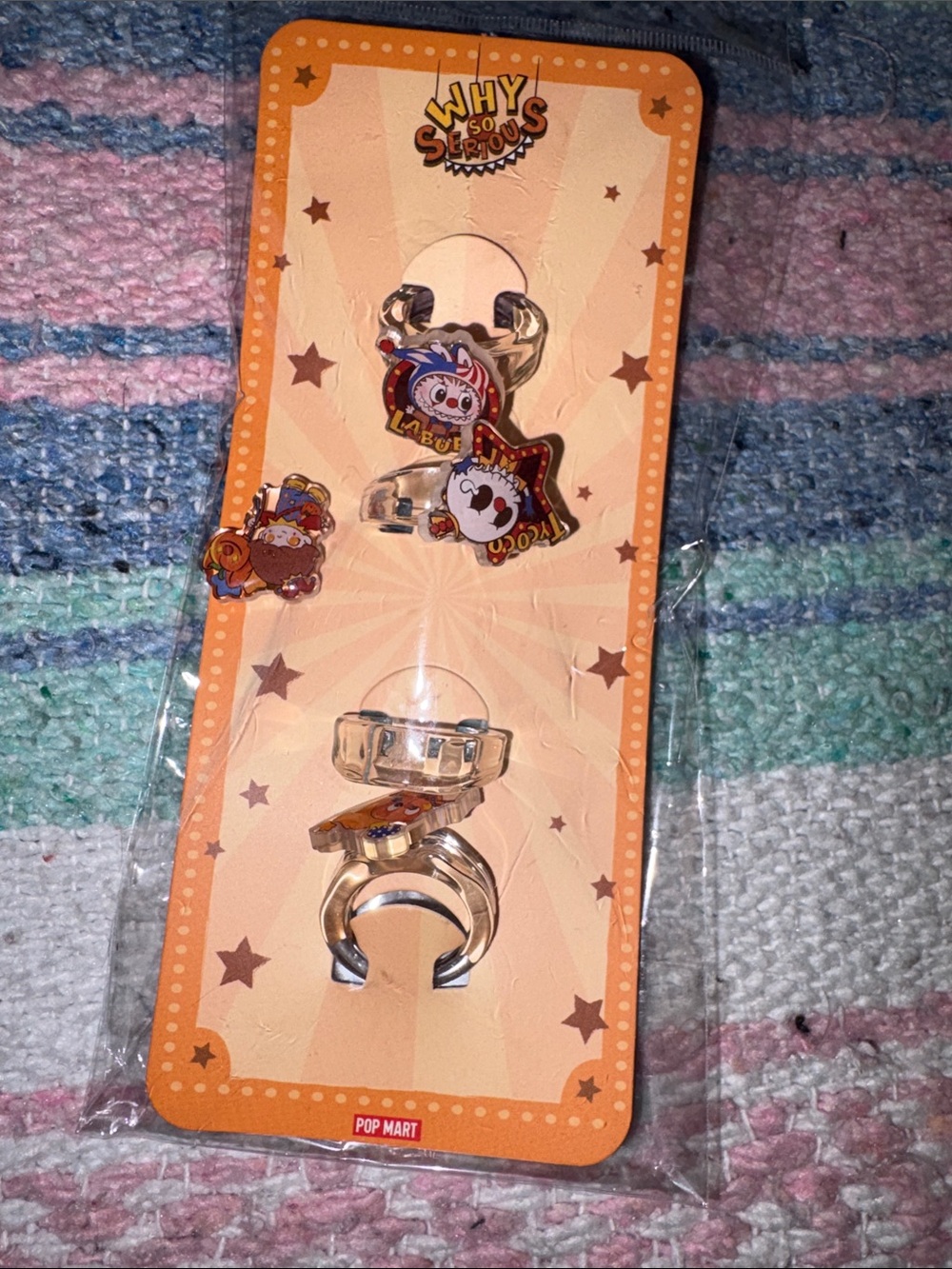 Why so Serious Charm Rings - Orange Backing